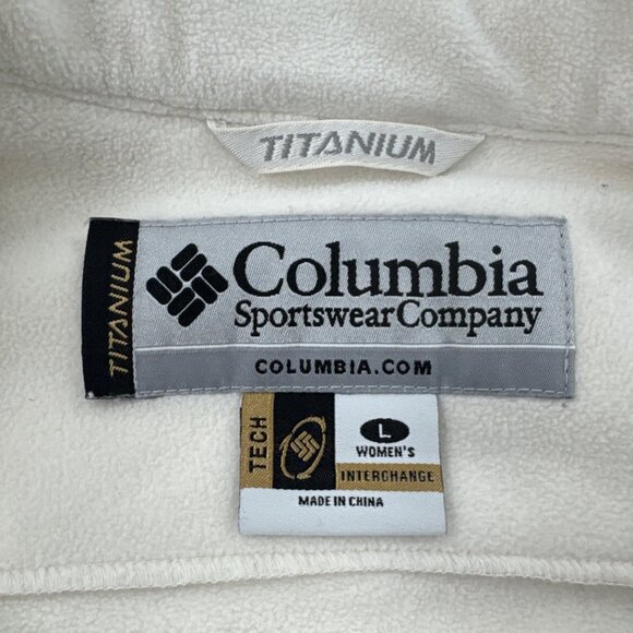Columbia Womens Tech Jacket Large Ivory Titanium Full Zip Thick Hiking Outdoor - Picture 2 of 14